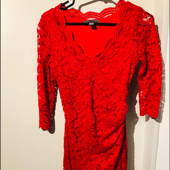 Red lace dress by Suzy Shier